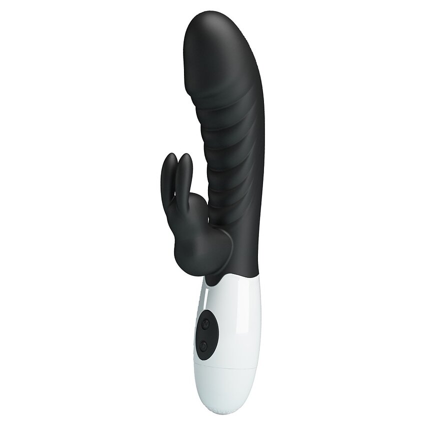 Pretty Love Naughty Bunny – Dublu Stimulator, 30 Moduri Negru