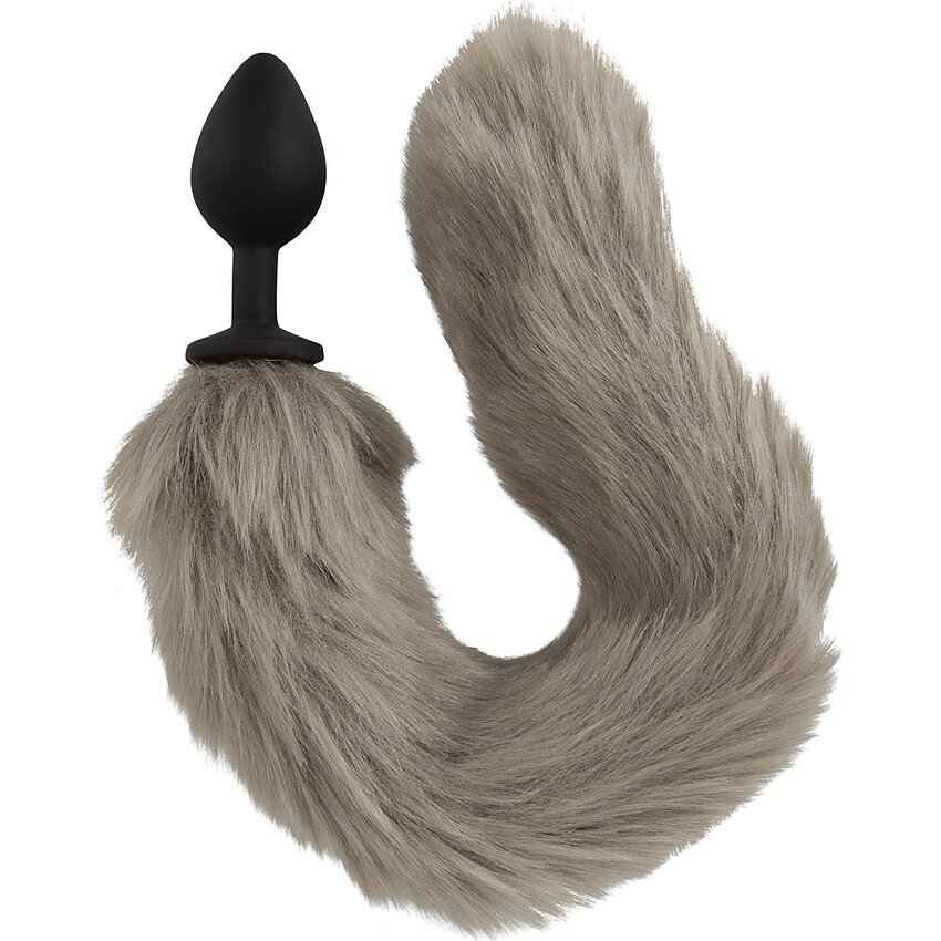 Coada Fluffy Gri cu Plug Din silicon You2Toys — 45 cm