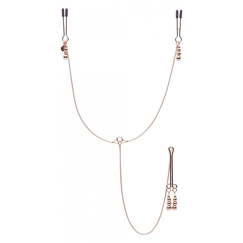 Cleme Pentru Sfârcuri Lanț al Plăcerii Totale Auriu