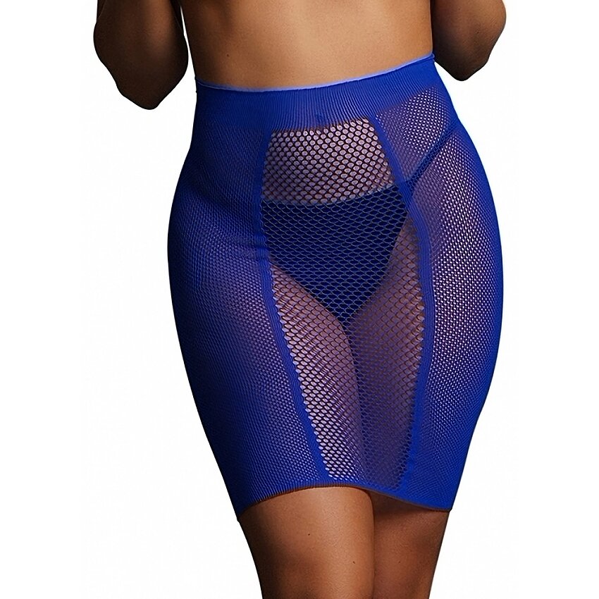 Fusta Le Desir High-Waist Fishnet Albastru S-L
