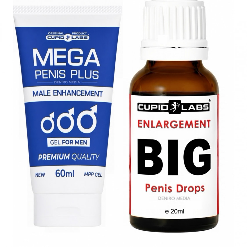 Pachet Picături Big Penis Drops 20ml Și Gel Mărire Penis Mega Penis Plus 65ml