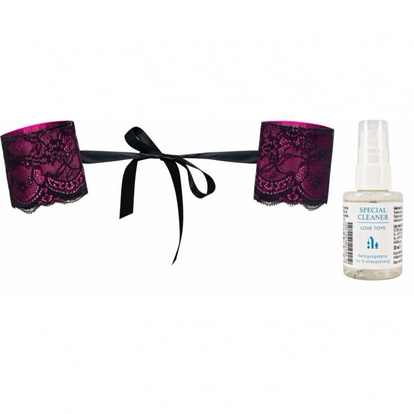 Pachet Cătușe Obsessive Roseberry Mov + Special Cleaner Love Toys 50ml Roz