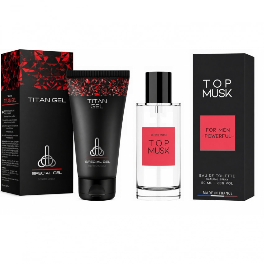 Pachet Cremă Titan Gel + Parfum Top Musk