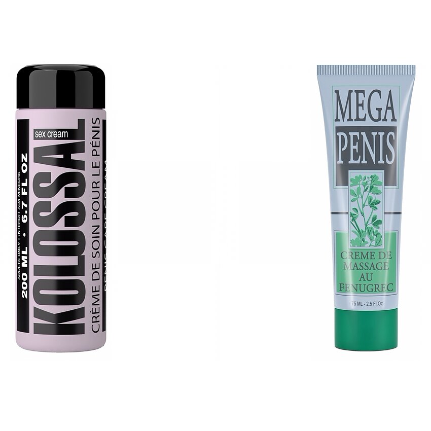 Pachet Cremă Mărire Mega Penis 75ml + Cremă Mărire Penis Kolossal 200ml