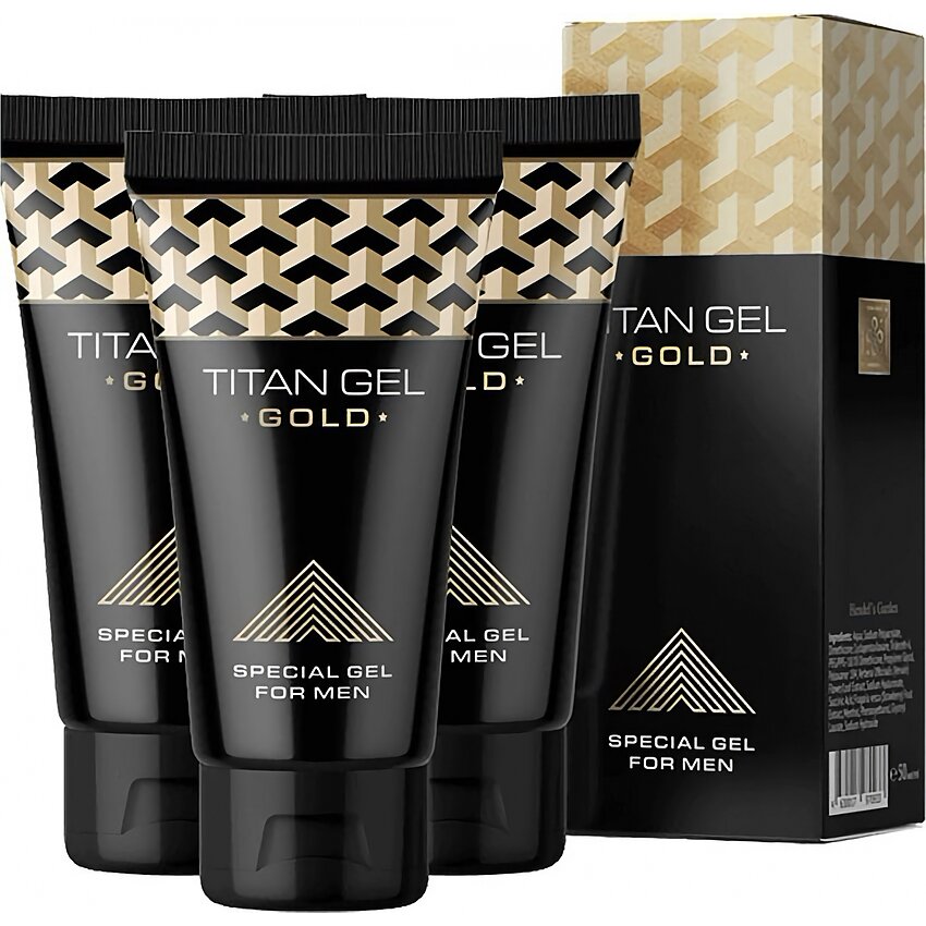 Pachet promoțional 3 x Gel Titan Gold, pentru bărbați, 50 ml