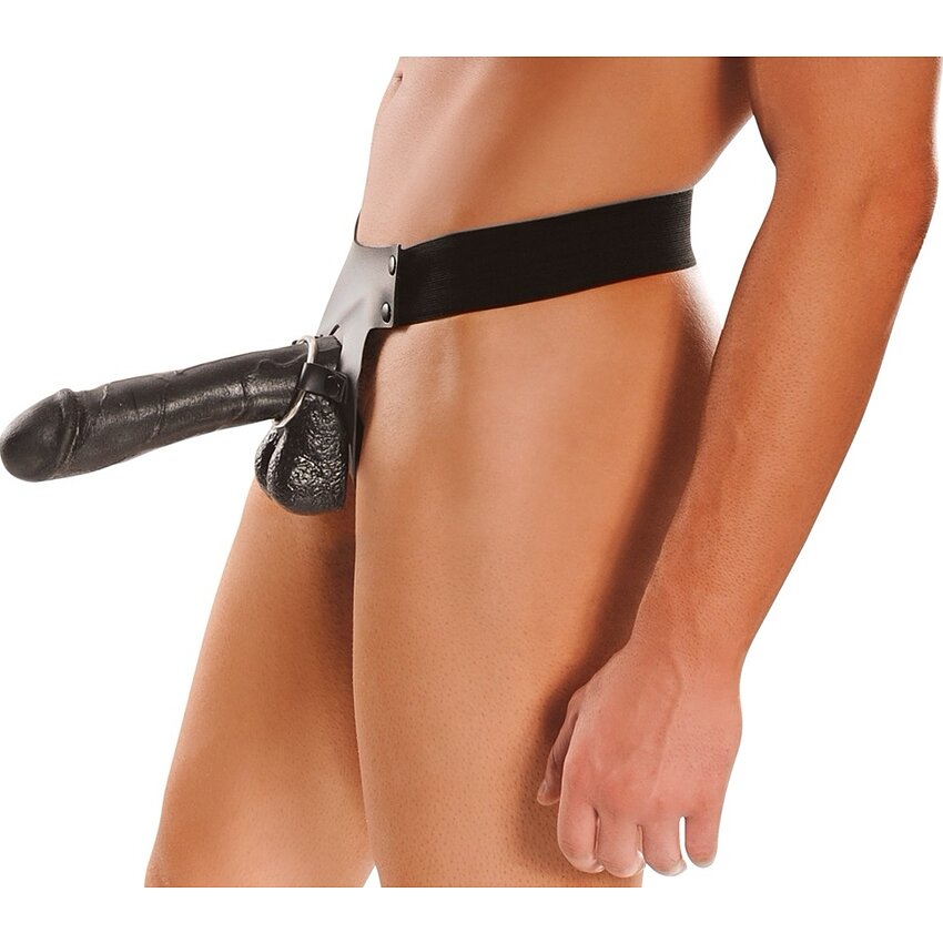 Strap-on Hollow 25cm Negru