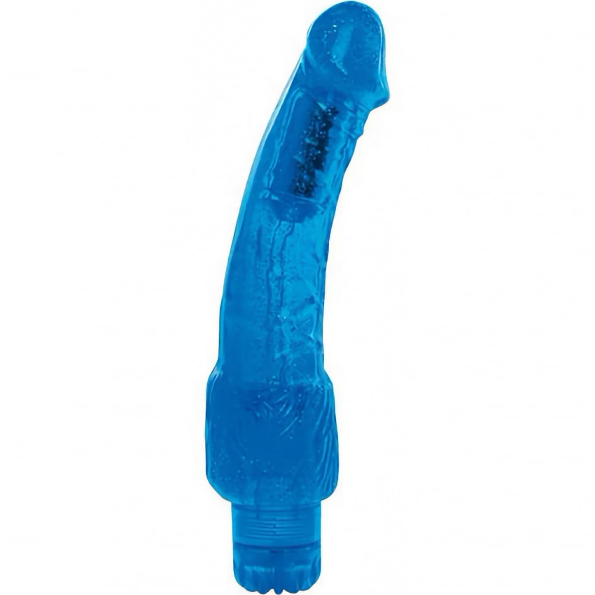 Vibrator Jelly Puzzling Glitter Albastru